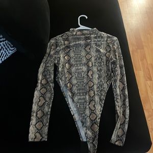 Snake skin high hip bodysuit